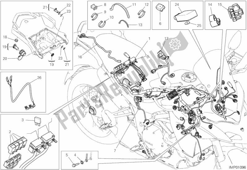 All parts for the Wiring Harness of the Ducati Multistrada 1260 S Pikes Peak 2018